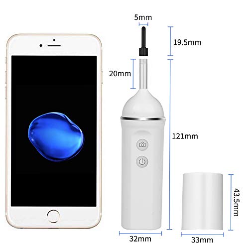 Otoscope Ear Cleaner Wireless Ear Camera 720P HD Earwax Removal Tool with 6 Adjustable LEDs for iOS and Android Smartphone, iPhone, iPad, Samsung