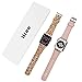 iiteeology Bling Band Compatible with Apple Watch Band 41mm 40mm 38mm, Leather Glitter Band for iWatch Series 9/8/7/6/5/4/3 - Gold
