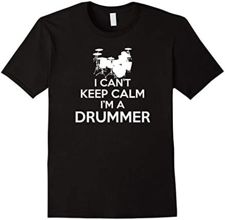 Men's PREMIUM I Can't Keep Calm I'm A Drummer T-Shirt Medium Black