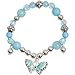 Pretty Little Girls Blue Enamel Butterfly Sparkle Charm Bracelet