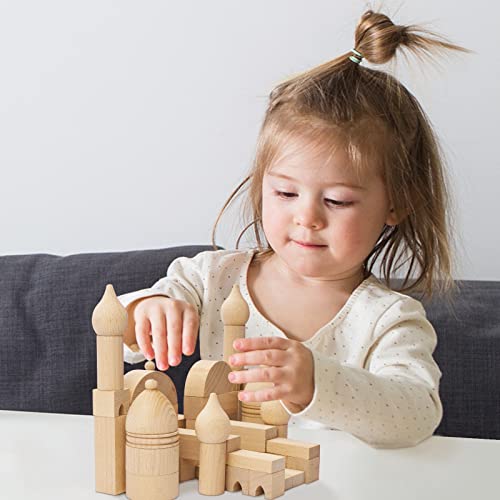 Wooden Building Blocks Set for Kids Stacker Stacking Game Construction