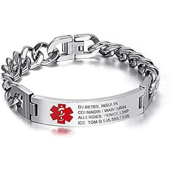 Medical Alert Bracelet For Women – Custom Engraved With Natural Stone & Emergency ID Card