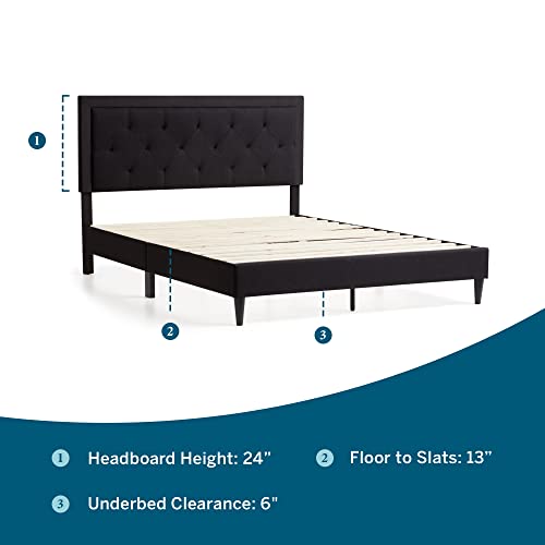 LUCID Queen Bed Frame with Headboard Upholstered Platform Bed Frame