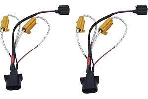 MACHSWON Pair 9008/H13 50W 6 Ohm Canbus Decoder LED Headlight Flicker Harness, Bulbs Resistor Decoders Error Free Conversion 