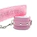 Soft Fur Leather Handcuffs Adjustable For Fun (Pink)