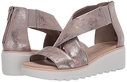 Clarks womens Jillian Rise Wedge Sandal, Pewter