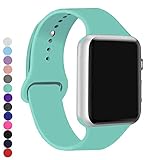 a8Miss Apple Watch Band, Silicone Replacement Iwatch Bands Series 1, Series 2,Series 3 (38mm S/M, Mint Green)