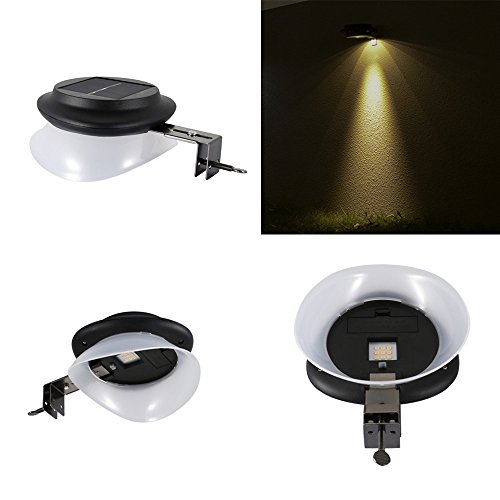 KingTo Outdoor Solar Gutter Light,UFO Light Solar Powered Yard Garden Light Pathway IP55 Waterproof Outdoor Security Lamp LED light wall Decorative Lighting With Auto On/Off Dusk to Dawn(Warm White)