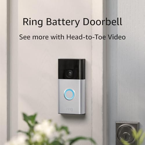 Ring Battery Doorbell | Home or business security with Head-to-Toe Video, Live View with Two-Way Talk, and Motion Detection & Alerts (newest model) | 2-pack | Satin Nickel