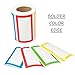 Colorful Name Tag Stickers Labels 250 Pcs - Plain Border Stickers for Parties, School, Kids Clothes, Jars, Bottles (1 Roll, 3.5Inch x 2Inch - 4 Colour)