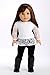 DreamWorld Collections - Just Fun - 3 Piece Outfit - White Blouse, Black Leggings and Black Boots - Clothes Fits 18 Inch American Girl Doll (Doll Not Included)