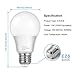 A19 LED Light Bulbs, 100 Watt Equivalent LED Bulbs, 4000K Daylight White, 1100Lumens, Non Dimmable, Medium Screw Base (E26), CRI85+, 12-Pack