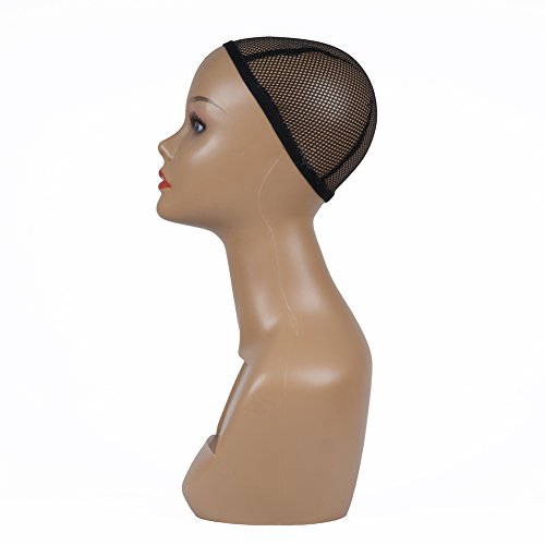 L7 MANNEQUIN 18" Free Standing Tabletop Head Wig Display Female Mannequin Head Hat, Scarf Display A3 - Thumbnail 2