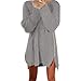 AMA(TM) Women Autumn Winter Side Zip Knitted Cardigan Baggy Sweater Blouse