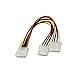 2 Pack Computer Molex 4 Pin Power Supply Y Splitter Cable - 2 Female to 1 Male Internal Power Extension Cable