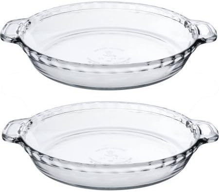 Anchor Hocking 9.5"Deep Pie Plate , 2-Pack | Durable Tempered Glass Deep Pie Plate