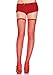 Leg Avenue Women's Fishnet Thigh High Stockings With Elastic Top, Red, One Size