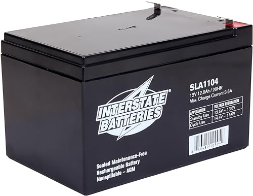 Interstate Batteries 12V 12Ah Battery (F2 Terminal) SLA AGM VRLA Rechargeable R…