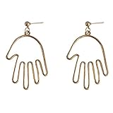 18K Gold Plated Hollow Hands Palm Charm Women Stud