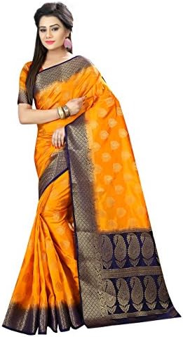 Woven Work Banarasi Art Silk Saree for women With Unstitched Blouse Piece