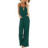 INFITTY Women's Summer Sleeveless Spaghetti Strap Sexy Jumpsuit Rompers Wide Leg Pants Suit