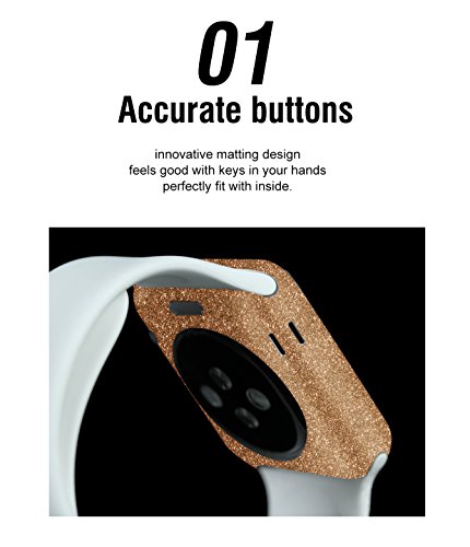 Furivy for iWatch 42MM Decal Sticker Creative (2 Pack) Bling Skin Stickers for Apple Watch 42mm Champagne Gold - Thumbnail 3