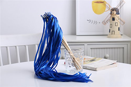 Wishprom Ribbon Wands Sticks Streamers for Wedding Party Favor (Royal Blue-30PCS)
