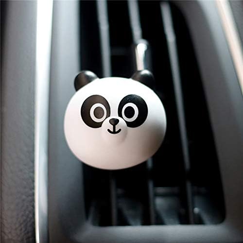 Car Perfume Clip Cute Cartoon Bear Dog Air freshener Automobiles Interior Decor Outlet Vent Fragrance Aroma Scent Smell Diffuser (Panda)