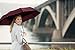 EEZ-Y Travel Umbrellas for Rain - Wind Resistant w/Open Close Button - Marsala