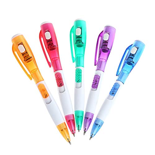 CactusAngui 2Pcs Creative Multifunctional School Office Supply Ballpoint Pen with LED Light Random Color