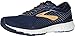 Brooks Mens Ghost 12 Running Shoe - Navy/Deep Water/Gold - D - 10.5