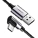 UGREEN USB C Cable Right Angle 90 Degree USB A to Type C Fast Charger Compatible for Samsung Galaxy S10 S9 S8 Plus Note 9 8 LG G7 V40 V20 V30 G6 G5 Nintendo Switch 2018 iPad Pro GoPro Hero 7 6 5 (3FT) primary