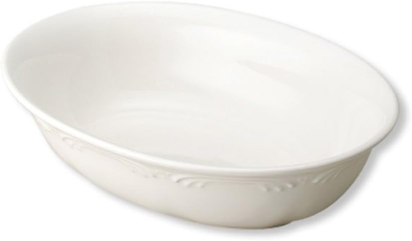Pfaltzgraff Filigree Oval Vegetable Bowl, White