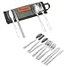 13pcs Silverware Flatware Cutlery Family Set with Travel Case, Bisgear Backpacking Camping Cookware Kitchen Stainless Steel Utensil Include Knife Fork Spoon Chopstick