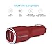 Car charger red- Tranesca 24W Dual Port USB car charger for iPhone 7/iPhone 6s/iPhone 6/iPhone 5s,iPad Air/iPad Pro;Samsung Galaxy Note Series and other Android and iOS devices (Red)