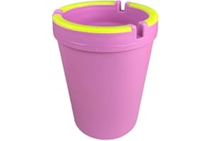 SnowTree - Ash Tray for Cars (Pink Glow Rim, Jumbo) Self Extinguishing Car Ashtray - Smokeless Ashtray for Cars - Portable Ashtray - Automotive Ashtrays - Cup Holder Ashtray Trash Can