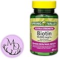 Generic Spring Valley Extra Strength Biotin Plus Keratin Tablets Dietary Supplement, 10,000 mcg, 60 Count