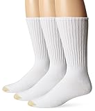 Gold Toe Men's 3 Pack Casual Crew Extended Sock, White, 13-15
