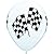 50 Checkered Racing Flag Balloons White Latex - Made in USA