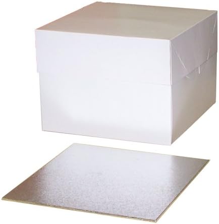 8" Cake Box with 8" 3mm Square Cake Board