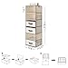 StorageWorks 6-Shelf Hanging Dresser, Foldable Closet Hanging Shelves with 2 Magic Drawers & 1 Underwear/Socks Drawer, 42.5