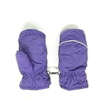 Magg Kids Toddlers Fleece Lined Winter Snow Glove Waterproof Assorted Solid Color 2-4T mittens (Purple)