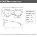 COASION Retro Cateye Sunglasses for Women Small Face Fashion Cateye Frames Eyewear Mirrored Lenses UV400 Protection (Matte Black Frame/Black Lens)
