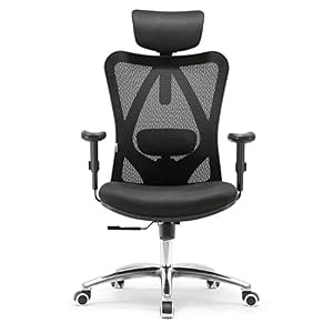 SIHOO Ergonomic Office Chair, Computer Desk Chair with Adjustable Sponge lumbar Support, Comfortable Thick Cushion High…