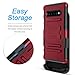 CaseTank for Samsung Galaxy S10 Plus/ Galaxy S10+ Case W [Built-in Kickstand] Rotatable Combo Holster Phone Belt Clip Shock Absorption Heavy Duty Protective case, PC-Red