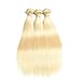 ALLRUN Straight Human Hair 613 Blonde Hair Bundles With Closure Free Part Grade 7A Brazilian Human Hair Double Weft Bleached Blonde Hair(12 14 16 +10
