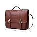 ECOSUSI Women Briefcase Vintage Crossbody Messenger Bag PU Leather Satchel Purse, Coffee