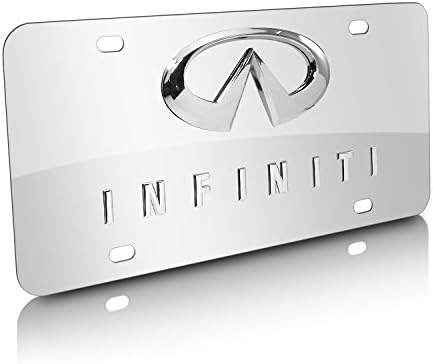 Amazon Com Ipick Image 3d Logo On Mirror Chrome Stainless Steel License Plate For Infiniti Dual 3d Logo Automotive