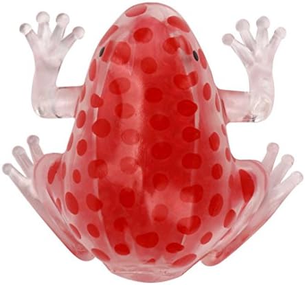 Stress Reliever, Woshishei Novelty 8cm Bead Stress Ball Sticky Squeeze Frogs Squeezing Toy Gift (Red)