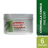 Coleman Pine Scented Citronella Candle with Wooden Crackle Wick - 6 oz Tin
